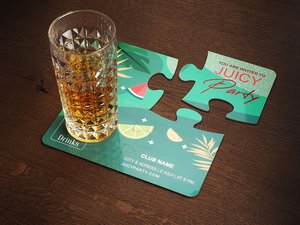 Zestaw 4 podkładek pod szklankę PUZZLE 1835117